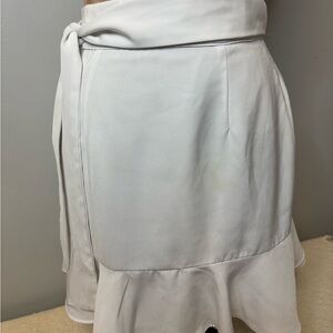 By The Way White Wrap Ruffle Flared Skirt